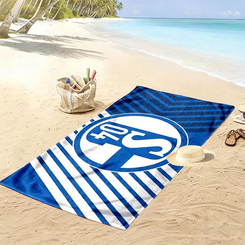 Asciugamano da Spiaggia Stampato Schalke 04, Asciugamano Grande Morbido Asciugatura Rapida per Spiaggia Campeggio Nuoto