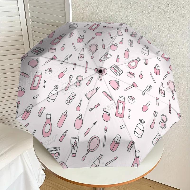 1PC beauty makeup Automatic Open/Close Umbrella with Windproof, 8-Rib Sturdy Canopy, Durable Ribs, Fashionable Design1306A