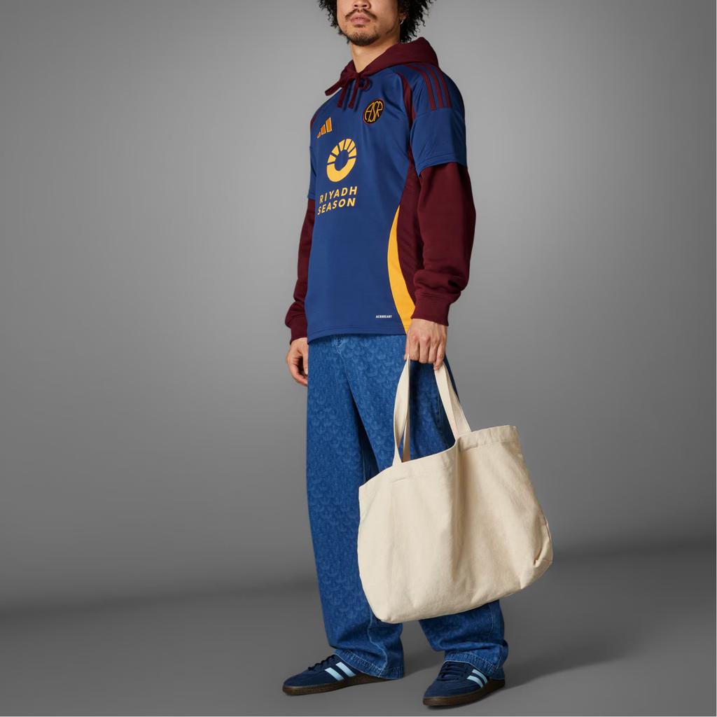 Adidas AS Roma Series Fan Version Second Away Brand Logo Sports Slim Fit Short Sleeve Retro Football Shirt Men Tops Tech-Indigo IT6062