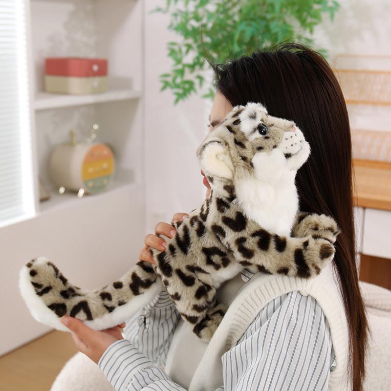 1Pc 23X50Cm Lifelike Snow Leopard Plush Toys Full Filling Animal Dolls Simulation Snow Leopard Plushie Toy Kids Birthday Gift