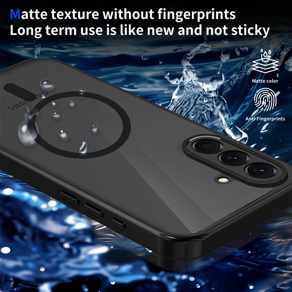 KEYSION Magnetic Phone Case for for Samsung A57 5G A37 Silicone+PC Matte Translucent Shockproof Back Cover for Galaxy A37 A57 5G