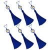 Set of 6Pcs 10cm Lucky Tassels Keychain Holder Wealth Symbol Polyester Fringe for Bag Decoration Jewelry Making