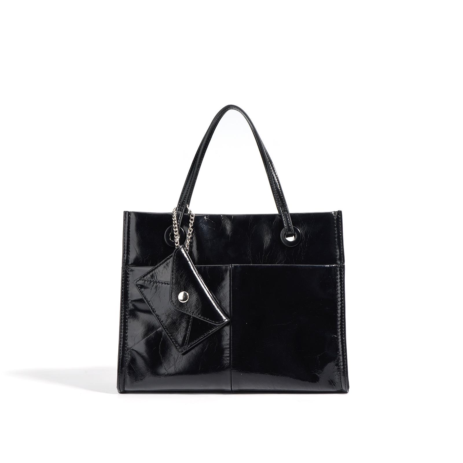 

2025 Премиальная Свадебная Сумка-Тоут из Натуральной Кожи: Вместительная, универсальная женская модная сумка кроссбоди чёрный