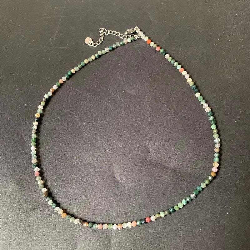 3mm Faceted Natural Stone Necklace with Citrine, Agate, Tourmaline, and Moonstone Beads