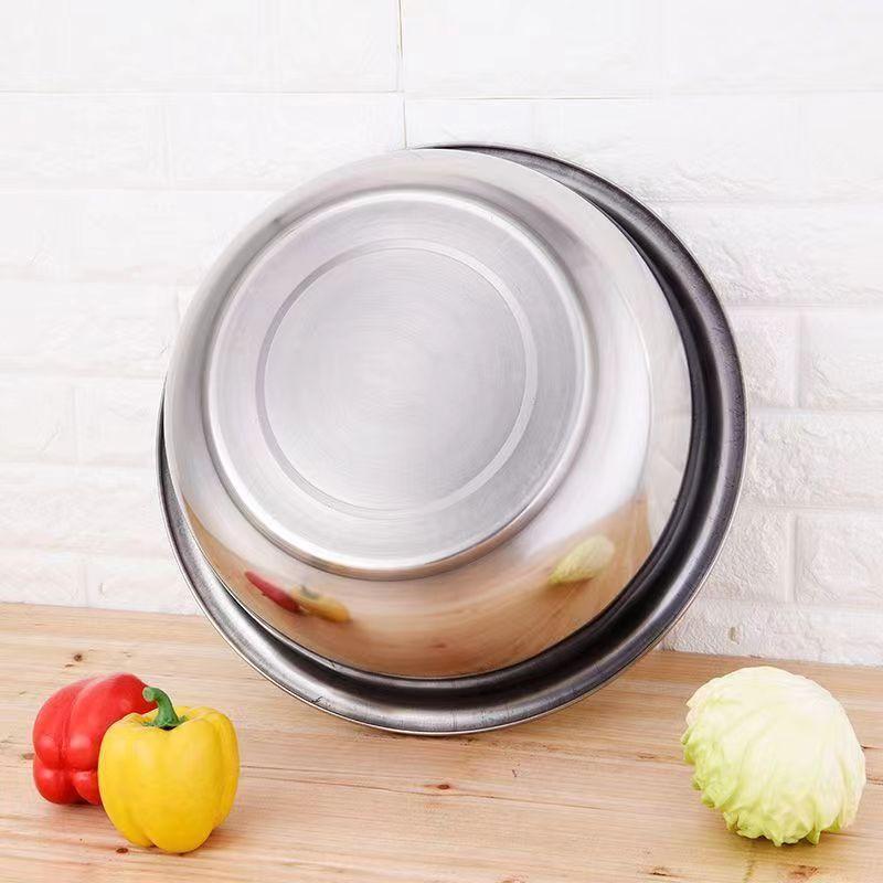 304 Stainless Steel Basin Bowl Salad Mixing Bowl Soup Bowl Vegetable Washing Bakeware Kneading