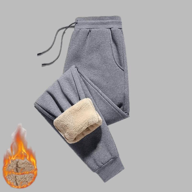Pants for Men In Autumn and Winter Thickened with Fleece for Outerwear Casual Pants Warm Lamb Wool Sports Sweatpants
