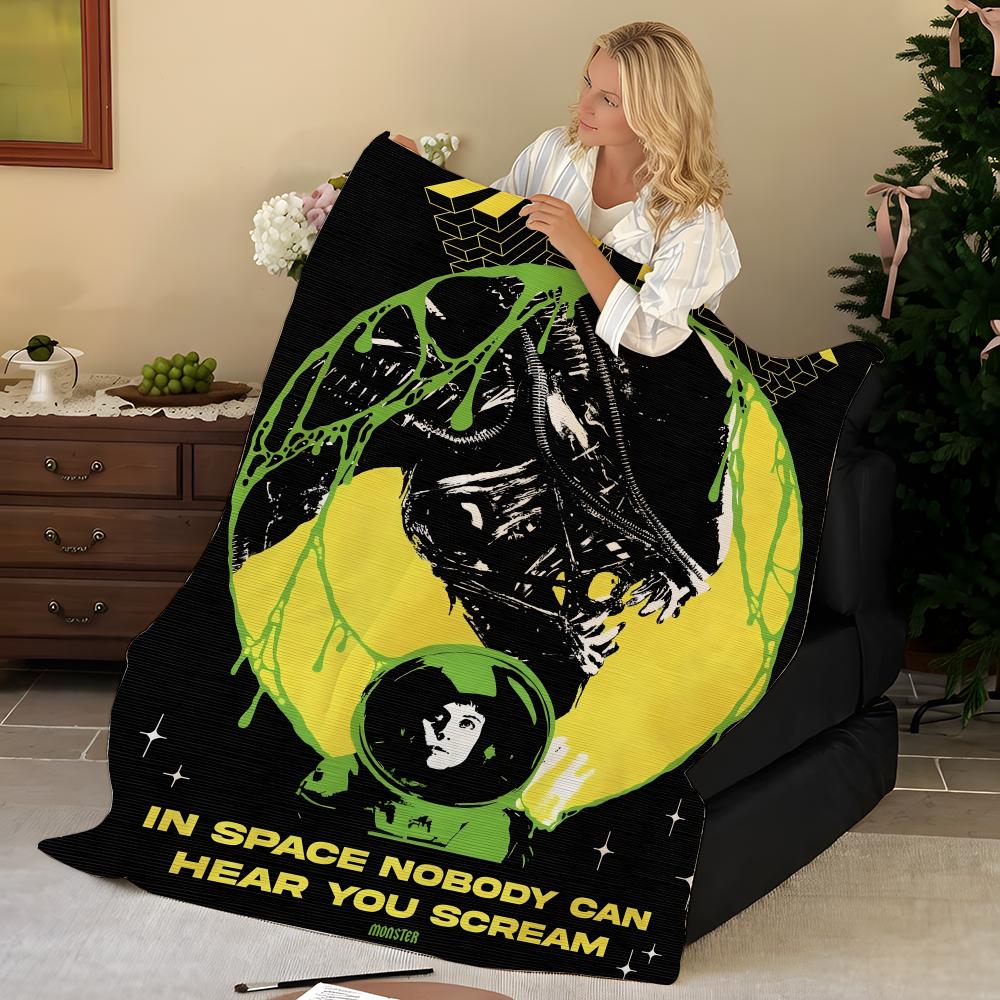 Movie A-Aliens Throw Flannel Blanket, Soft Warm, Durable & Washable cute Cool