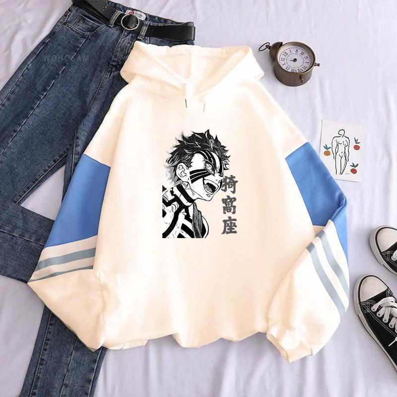 Manga Demon Slayer Graphic Hoodies Men Women Clothing Harajuku Akaza Print Hoodie Fall Fleece Long Sleeves Loose Soft Sweatshirt