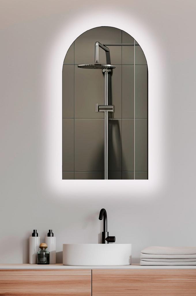 LED Illuminated Mirror Luna Semi-oval 50X90