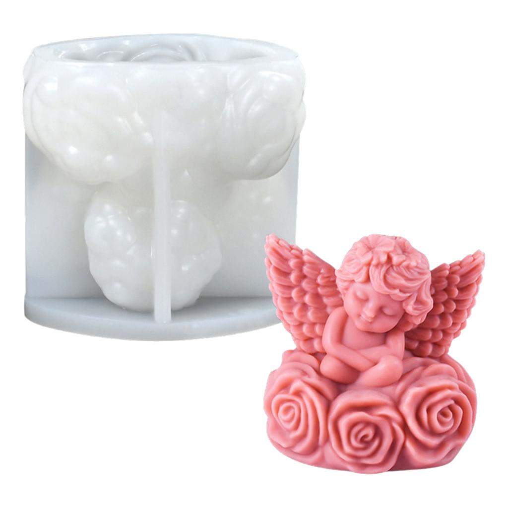 Okřídlená dětská figurka Silikonové formy na svíčky pro epoxidovou pryskyřici Ručně vyráběná svíčka Mýdlo Sádrová silikonová forma pro domácí dekoraci