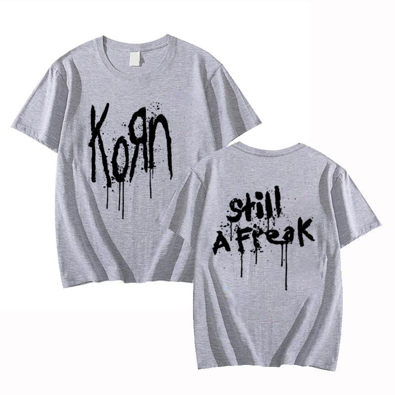 Korn Music Concert Rock Band World Tour Pure Cotton T-shirt Personalized Street Versatile 2025 Summer Fashion T-shirt