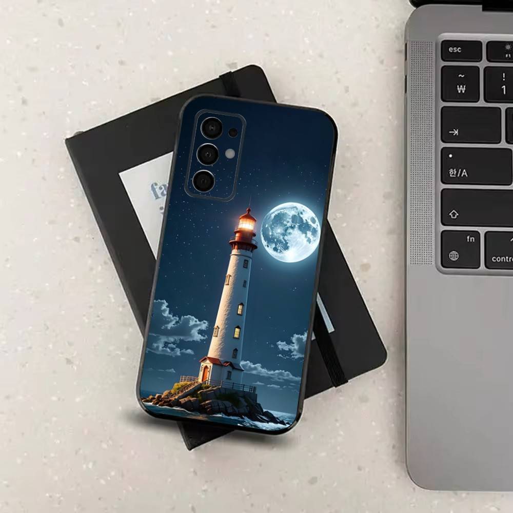 Anime Lighthouse Case For Samsung Galaxy A73,52,71,22,Note,31,8,9,53,32,72,41,J7,Soft Black Silicone Cover