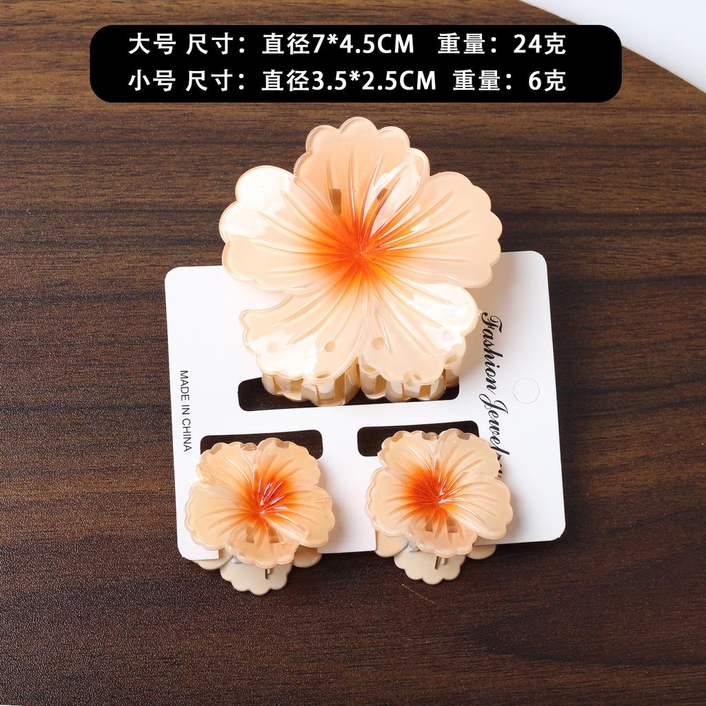 2025 New Egg Flower Grab Clip Retro Color Flower Hair Claw Clip Lady Side Grab Half Grab Back Head Shark