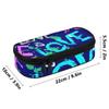 Pencil Pouch Portable 300D Polyester Multi Compartment Zipper Closure with Main Compartment Mesh Pocket and Pen Slots for Students
