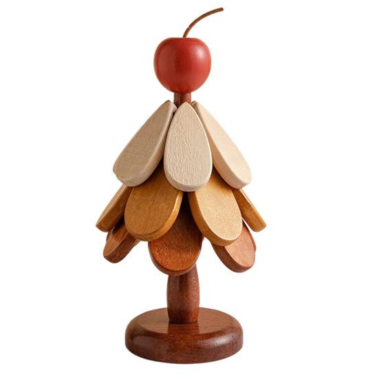 3Pcs Wooden Christmas Tree Trivets for Hot Dishes Heat Insulation