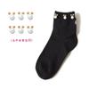 Black/White Korean Reto Pearl Socks Women Elastic Cotton Handmade Meias Creative Socks Harajuku Calcetines Mujer