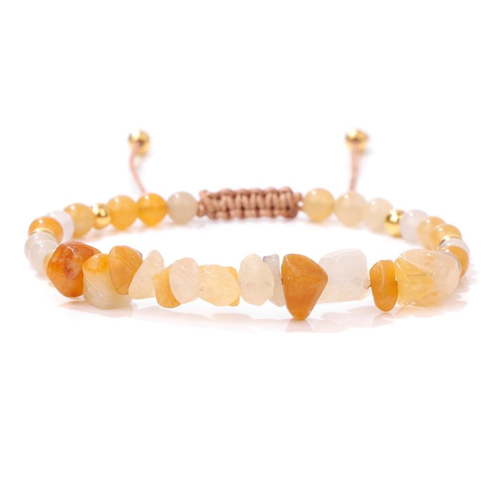 

Natural Stone Beaded Bracelet Handmade Braided Adjustable Unisex Jewelry Accessory Suitable for Everyday Wear and Special Occasions One Size жовтий