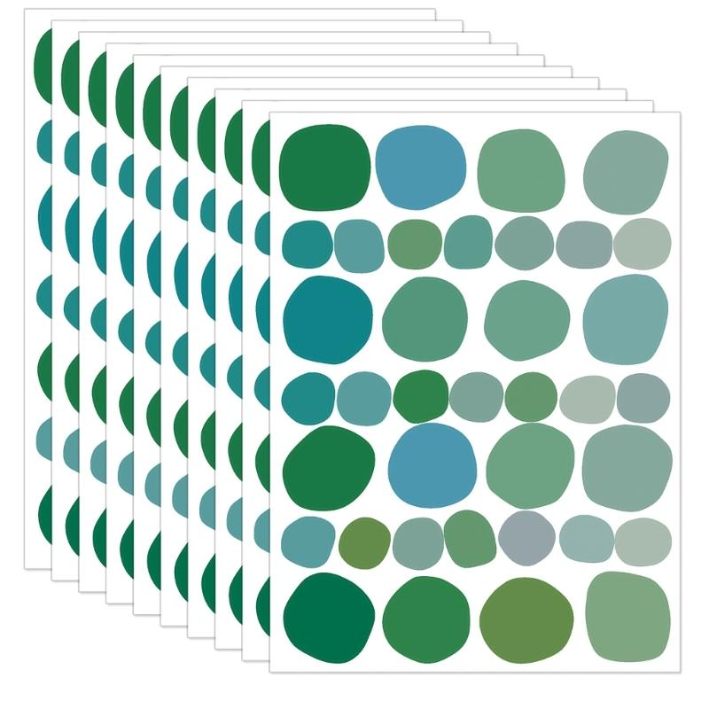 10 Sheets Colorful Dots Sticker Circle Wall Decal for Bedroom Playroom Decors Removable PVC Sticker Nursery Decoration