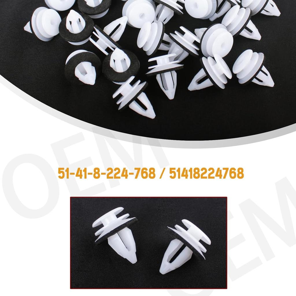 Xislet 120Pcs Door Trim Panel Retainer Clips Compatible With BMW 3 5 7 Series E36 E34 E38 E39 M3 X1, X3, X4, X5, X6 Replace 51411973500, 51418224768,