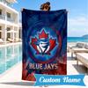 Custom Name Torontos baseball Personalized Microfiber Beach Towel, Quick-Dry, Ideal for Summer Travel, Beach Essential, Swimming