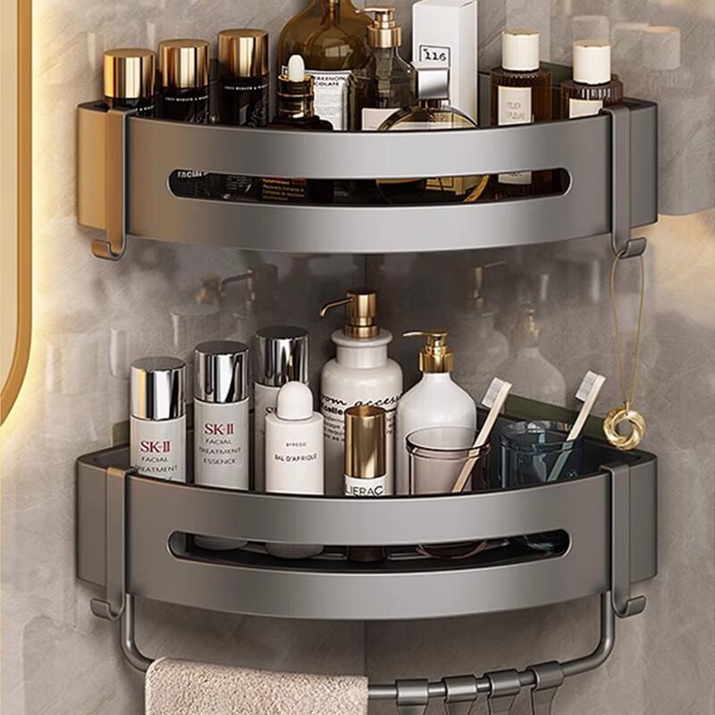 Punch-Free Wall-Mounted Bathroom Corner Shelf