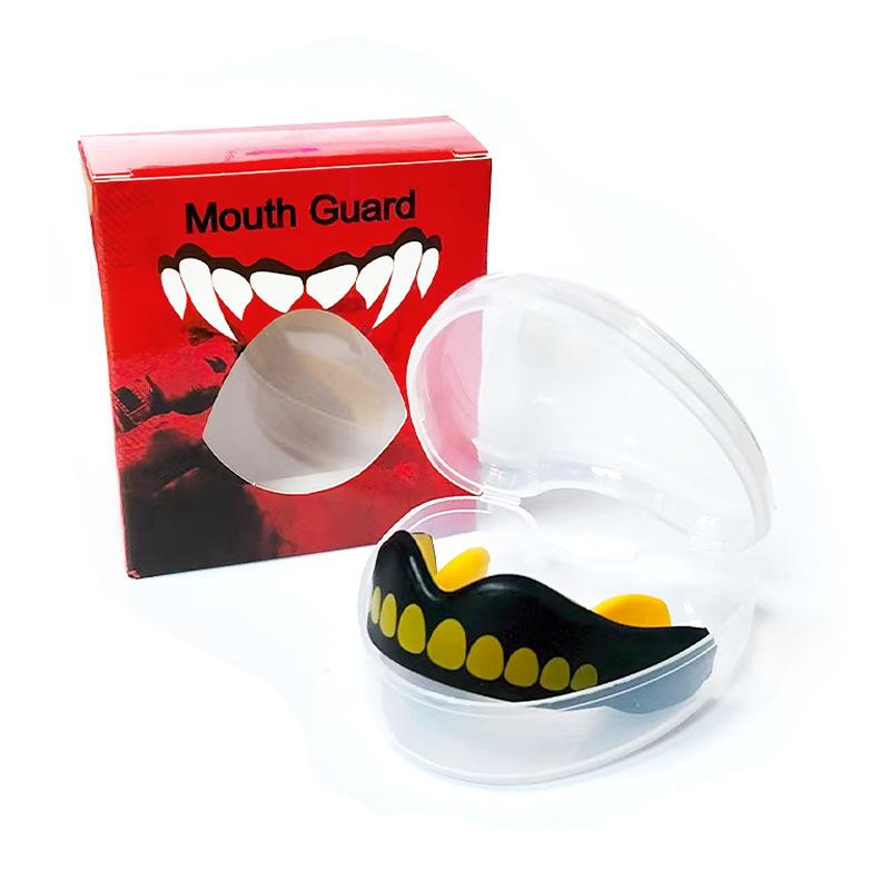 1Pc 3D Teeth Pattern Boxing Mouth Guard Fit Adults With Case Mouth Guard For Sanda Boxing And All Ball Sports