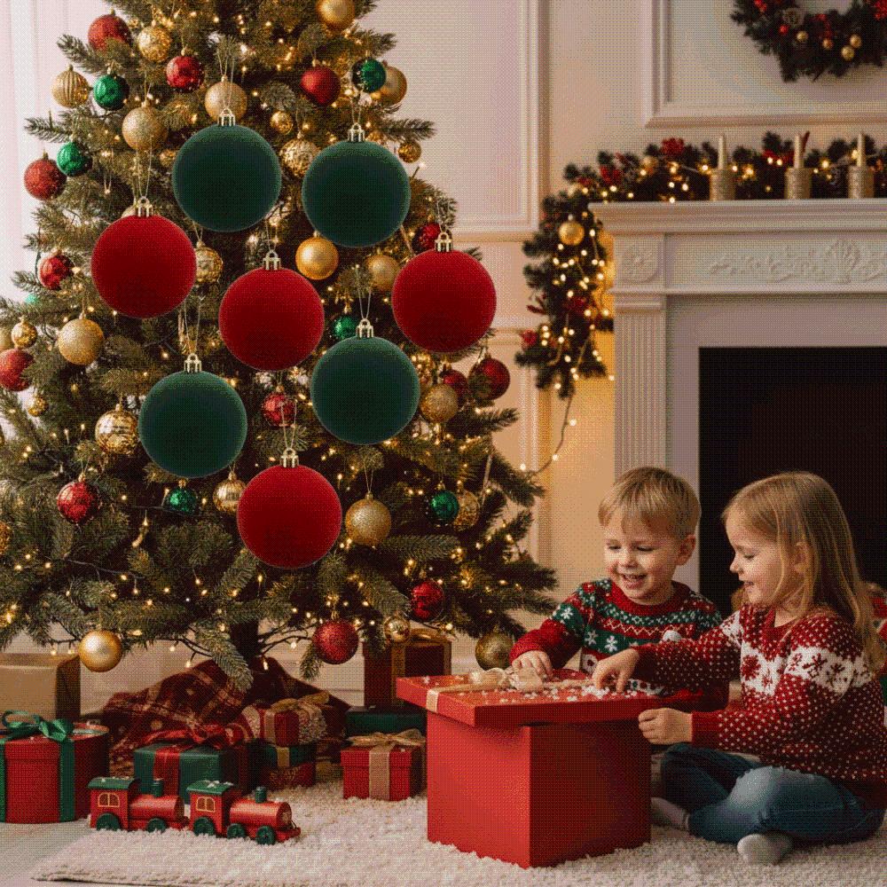Palline di Natale Giganti Rotonde Infrangibili Grandi Ornamenti di Velluto Hall dell'Hotel