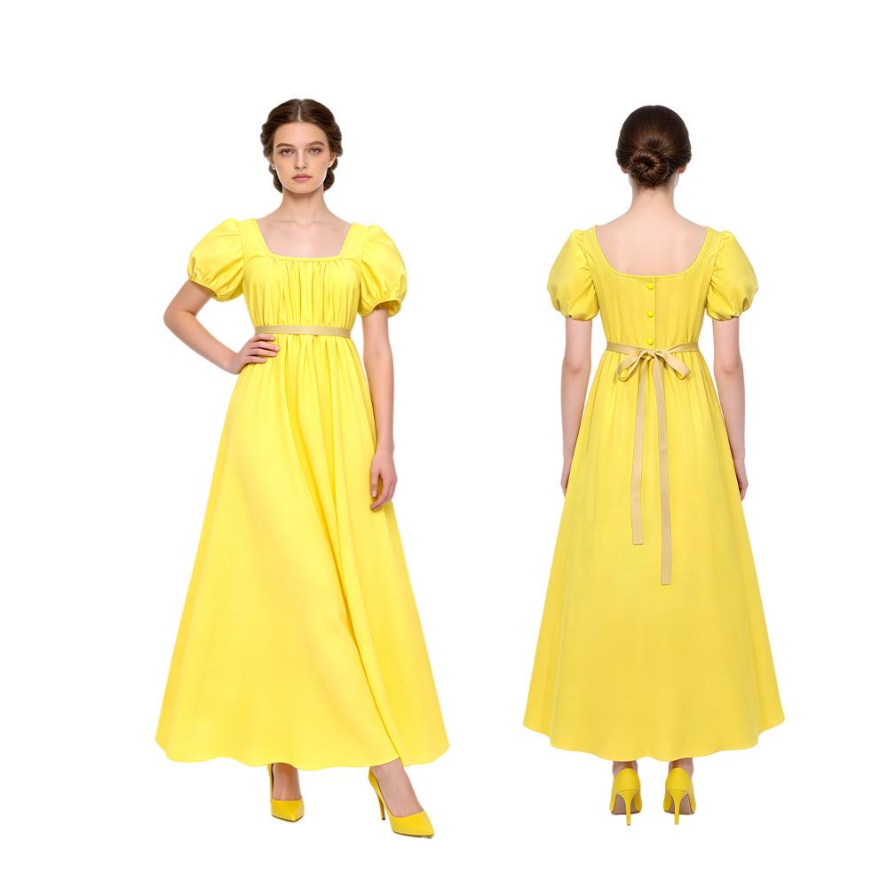 

Regency Era Regent Style Puff Sleeve Formal Cosplay Costume Dress XX-Large (Adult) жовтий