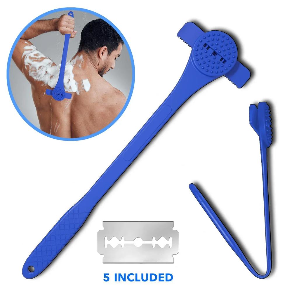 Man Shaving Knife Back Razor Shaver Groomer Full Body Hair Removal Trimmer Waterproof Rustproof Long Handle Back Leg Epilator