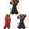 Elegant 128 Digital Print Irregular Ruffle Hem Polka Dot Deep V Chiffon Dress For Stylish Adults