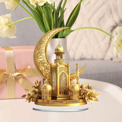 Yousheng Акрилова прикраса Місячний замок 2D Плоский Золотий Півмісяць Мечеть Настільна табличка Святкова вечірка Дім Офіс Вітальня Спальня Настільна прикраса