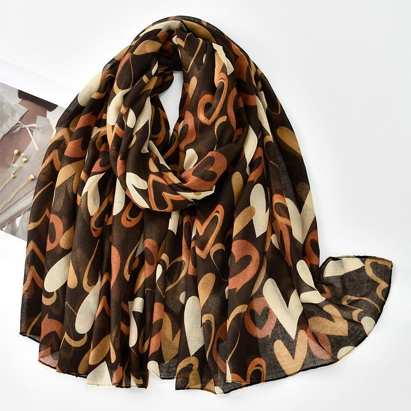 New Korean Version of Love Cotton Long Scarf Fashionable and Versatile Women's Scarf Soft and Comfortable Head Shawl