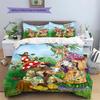 Forest Fantasy Gnome Witch Fairy Tale Art Print 3‑Piece Bedding Set Duvet Cover With Pillowcases for Bedroom Home Textile Decor