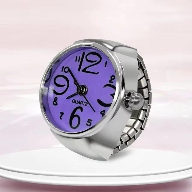New Ring Watch Creative Circular Dial Alloy Shell Finger Couple Men And Women