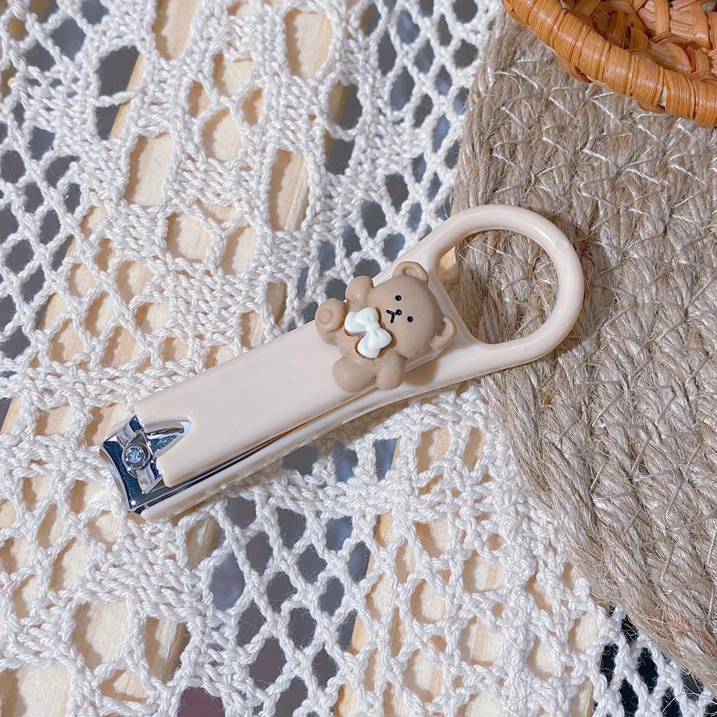 New Cute Cartoon Bear Bunny Nail Clippers Anti Splash Nail Trimmer Baby Nail Care Accessories Manicure Tools