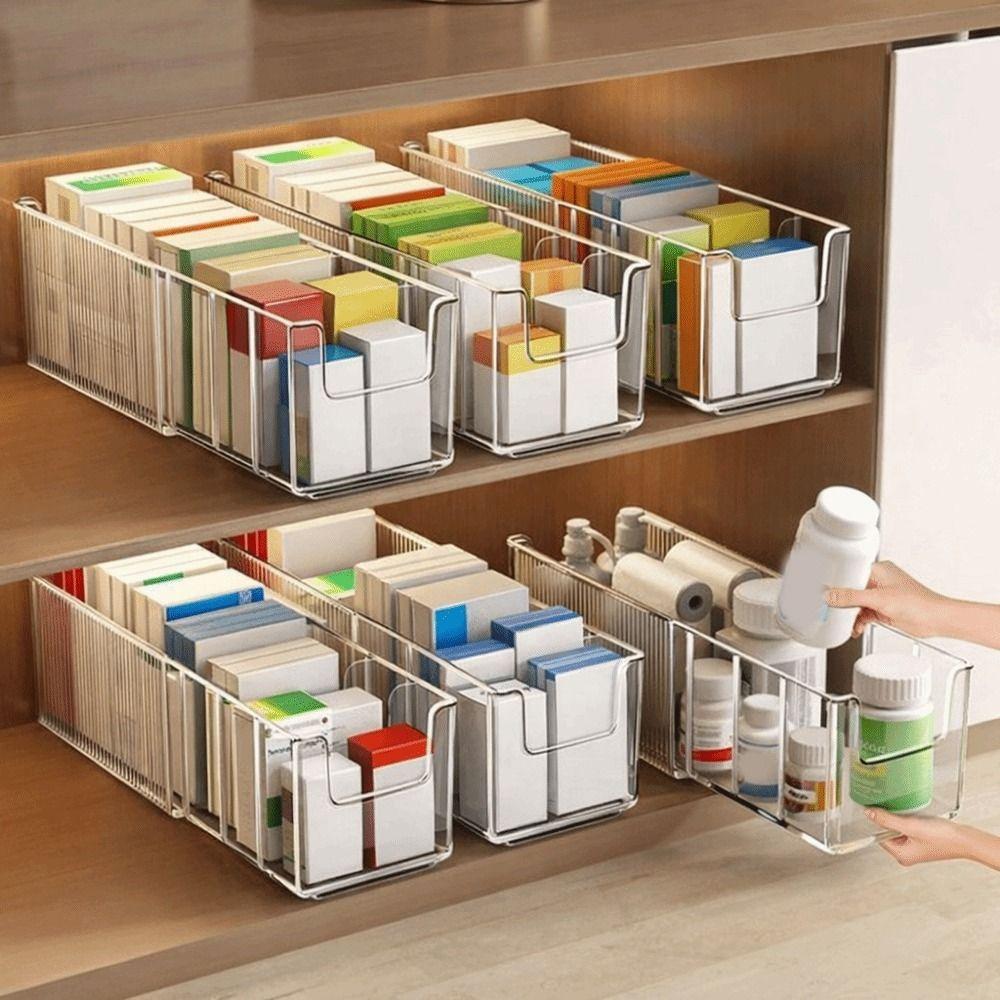Kunststoff verstellbarer Schubladenorganizer transparente Pillenaufbewahrungsbox für die Küche