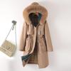 Winterjacke Damen Parka Kleidung Langer Mantel Wollfutter Kapuzenjacke Pelzkragen Dicker warmer Schneeanzug Gepolsterter Parka