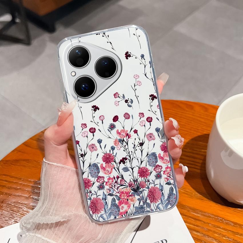 Für Huawei Pura 80 Ultra Honor Magic5 Pro 400 Hülle Etui Zweige Blume Weidenmuster Transparent Weich TPU Staubdicht Schutzhülle Für Huawei Hülle