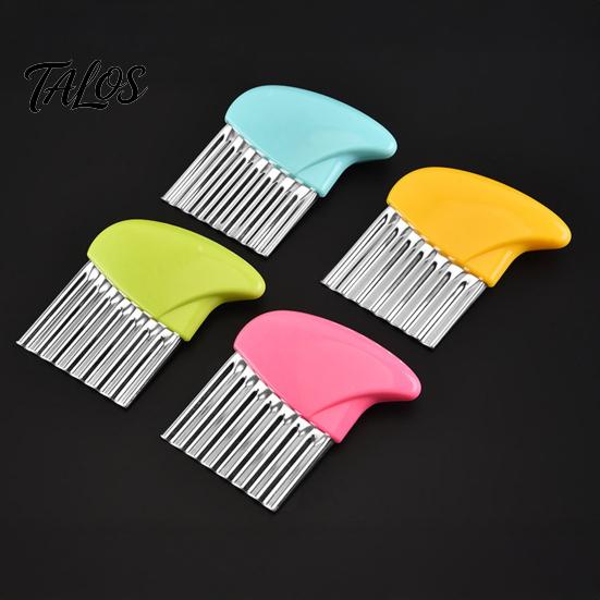 Kitchen Gadget for Vegetables Stainless Steel Potato Cutter, Wavy Blade French Fry Slicer, Manual Durable Food Slicer Tool Energy Saving Chopper
