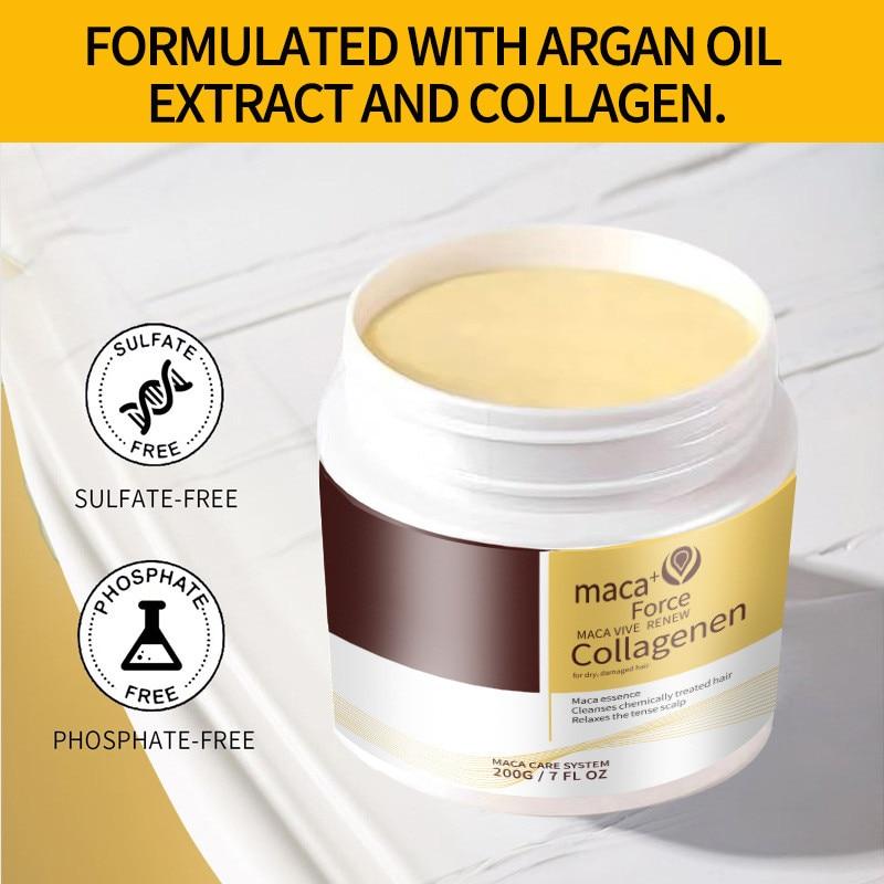 Masca de par reparatoare cu colagen, 200 g, repara parul electrizat si deteriorat, il hraneste in profunzime si il lasa mai neted si mai moale