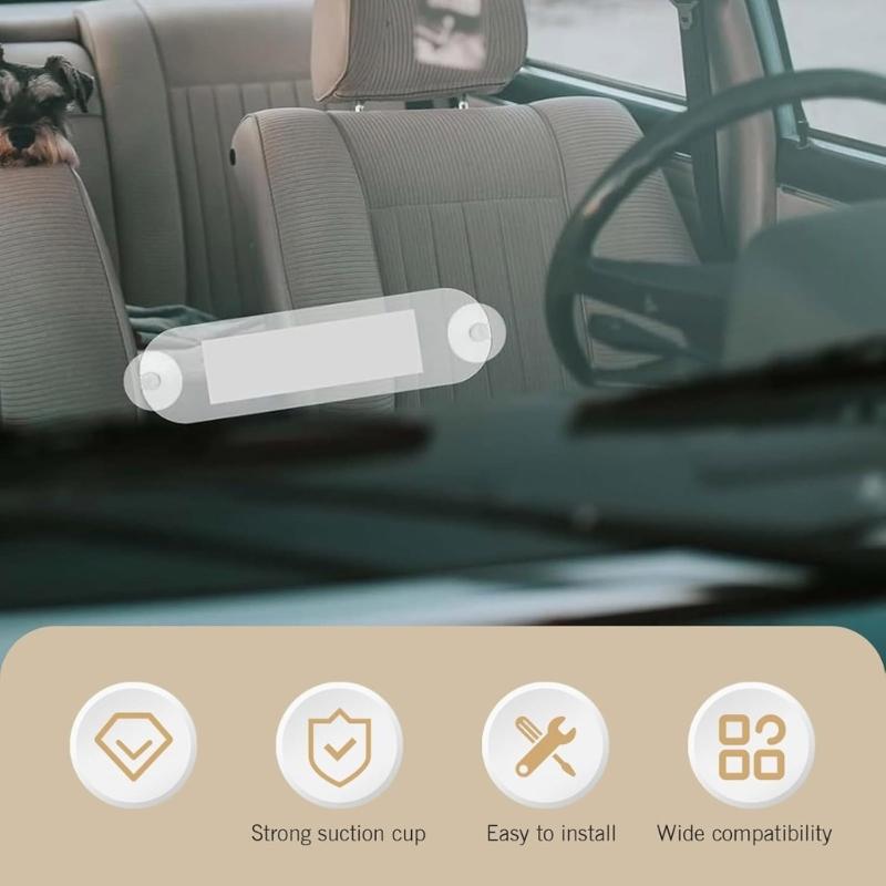 2pcs Windshield Mount Toll Passes Transponder Holder Pass Holder Pass Mounting Strips with Adhesive & Suction Cup