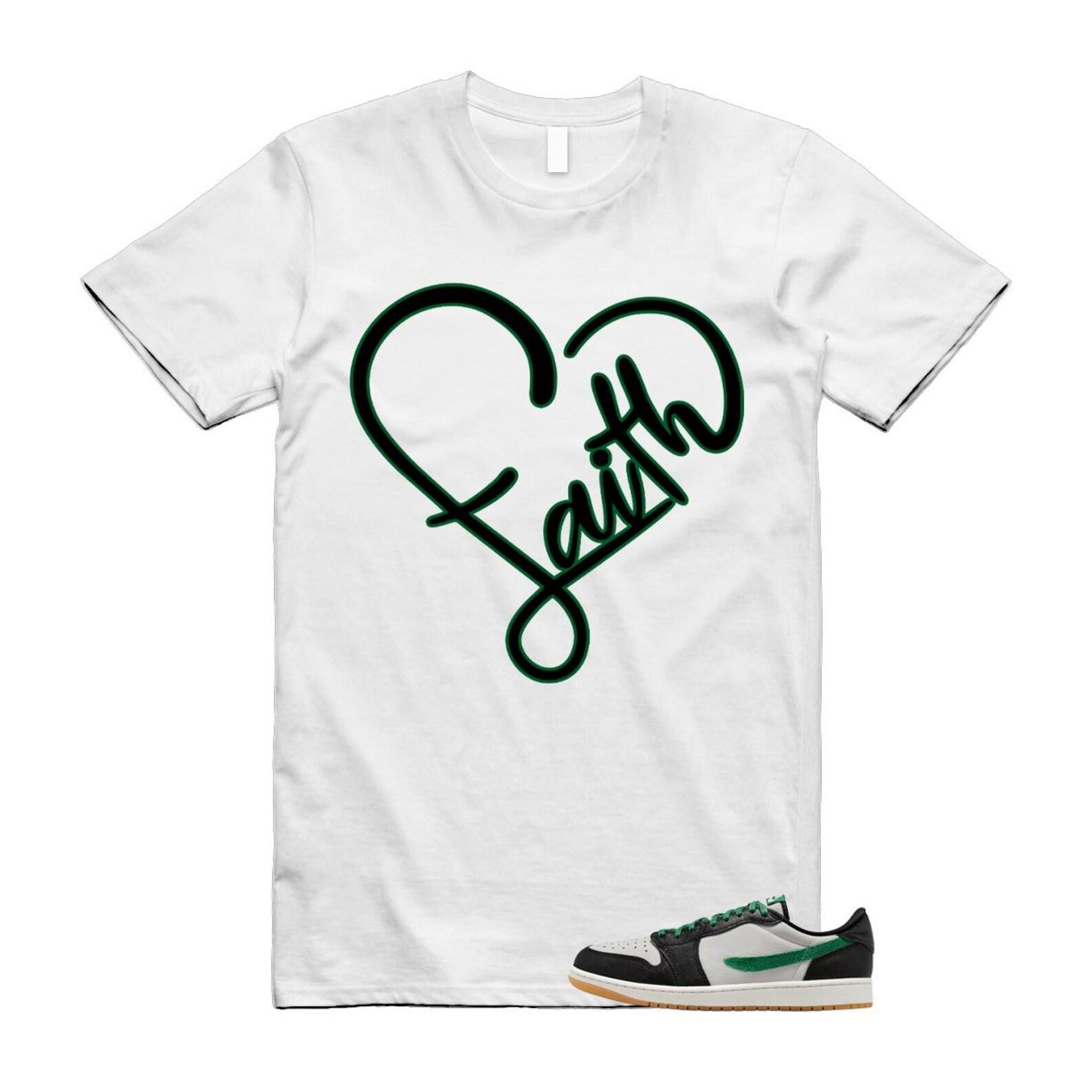1 Phantom Pine Green White Black Low OG T Shirt Match FAITH 3XL