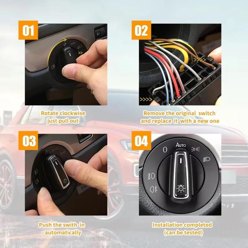 For Volkswagen Polo MK5 6R 6C 61 Ameo Vivo VW 2010~2017 2011 2015 Headlight Automatic Switch Car Accessories Upgrade Modificati