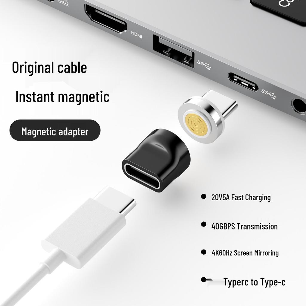 Magnetic 7-Contact Type-C to Apple Fast Charging Adapter