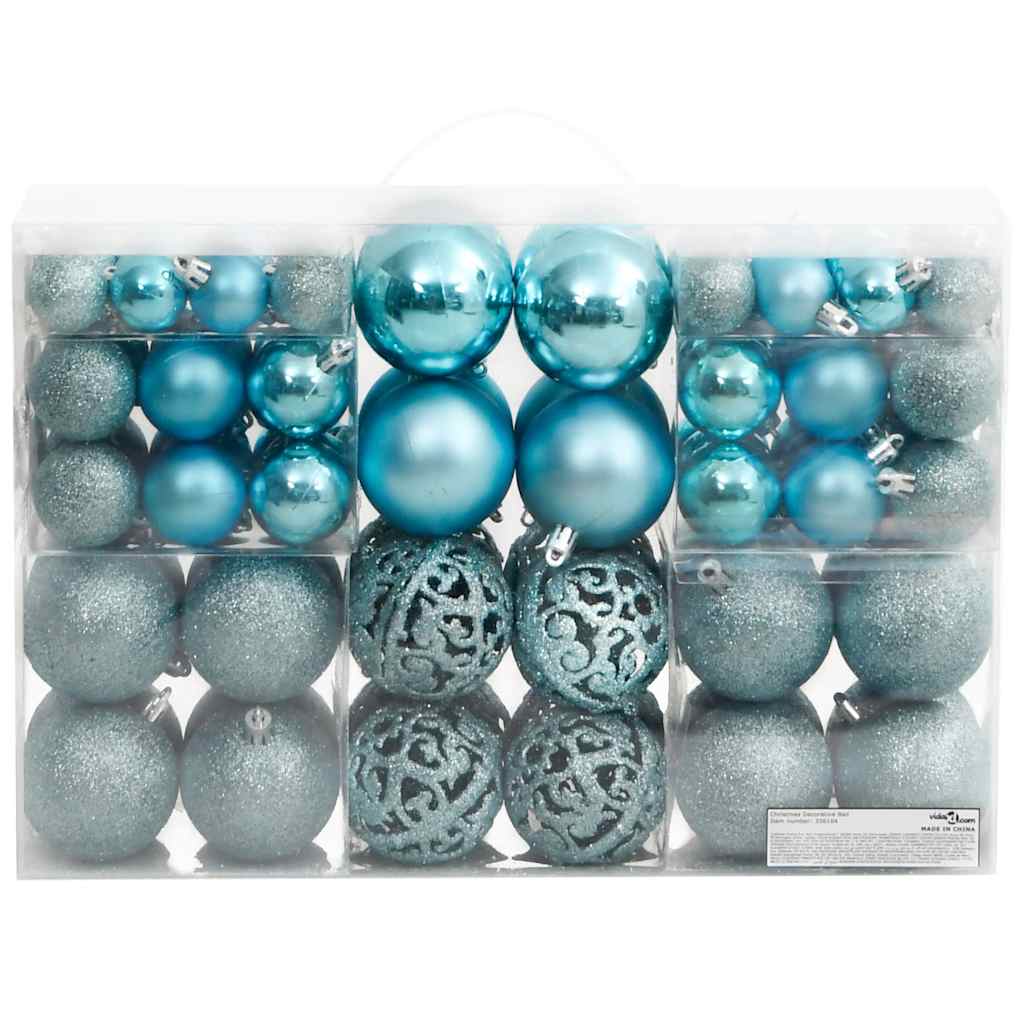 Christmas Baubles 100 Pcs Turquoise 3 4 6 Cm