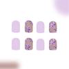 24 Stück Kurze Quadratische Falsche Nägel mit Blumendesigns Glänzend Vollabdeckung Acrylnagel Winter Künstlicher Nagel Maniküre