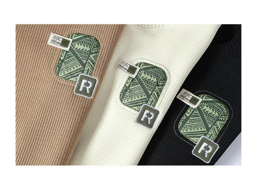 TBW9801 Velvet Warm Youthful Men's Round Neck Casual Hoodie