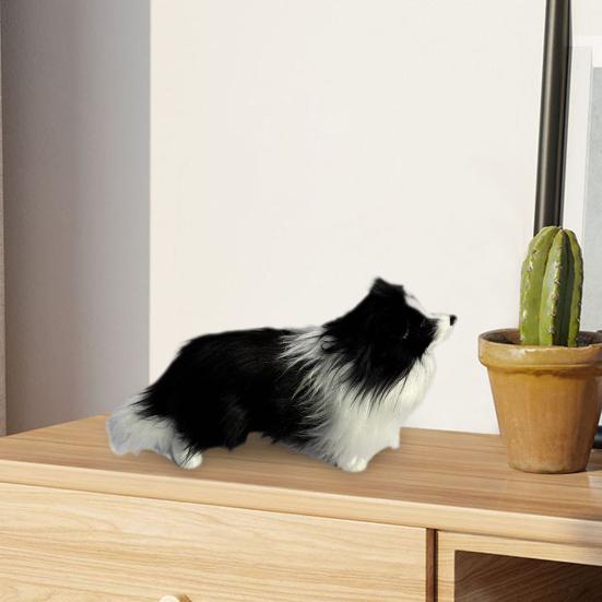 Simulert Plysj Schäferhund Modell Livaktig Mini Hundeleke Utstoppet Dyr Dukke Hjem Kontor Skrivebord Dekorasjon Ornament
