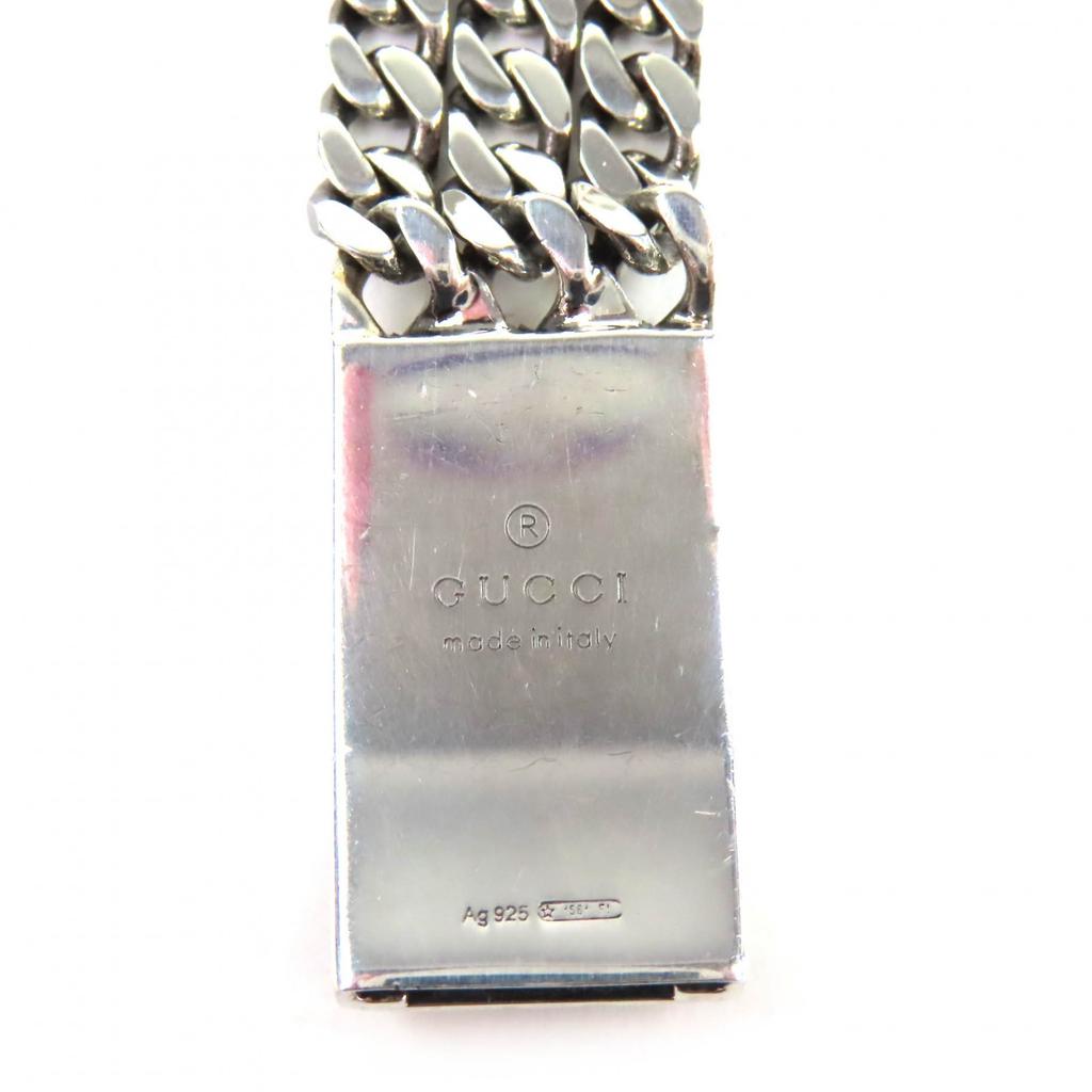 Great GUCCI bracelet ghost Skull GGPattern Triple Chain Silver SV925 Women Used