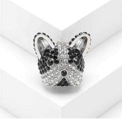 Trendy Cute Rhinestone Puppy Brooch Pins Female Charm Casual Beauty Dog Brooches for Women Party Wedding Gifts